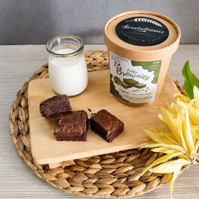SWEETALICIOUS Brownies Dark Chocolate Fudgy – Chewy, Melting, Fresh Baked Homemade, varian Original