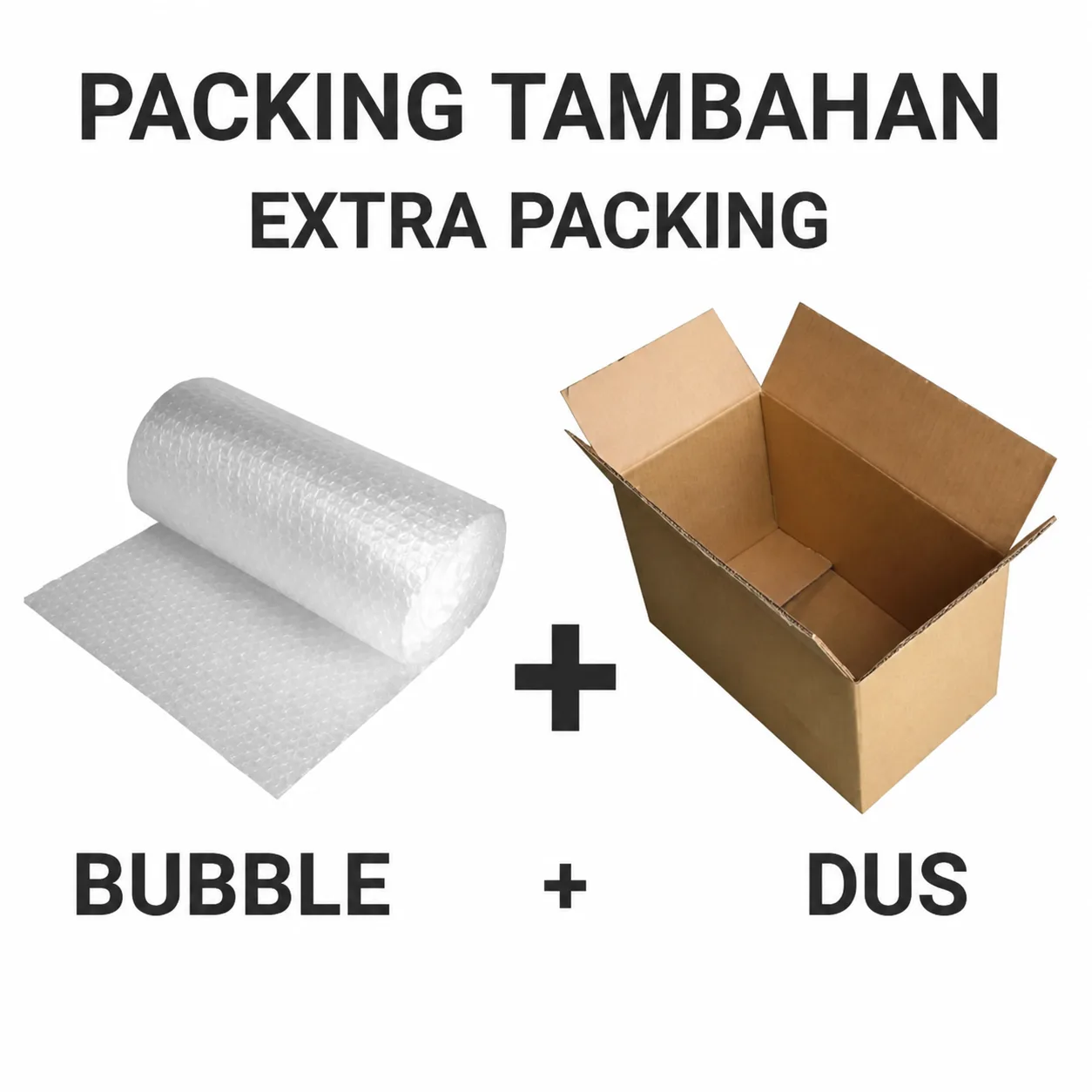 Tambahan Packing untuk Extra Keamanan Paket Bubble Wrap dan Kardus, tampilan 1