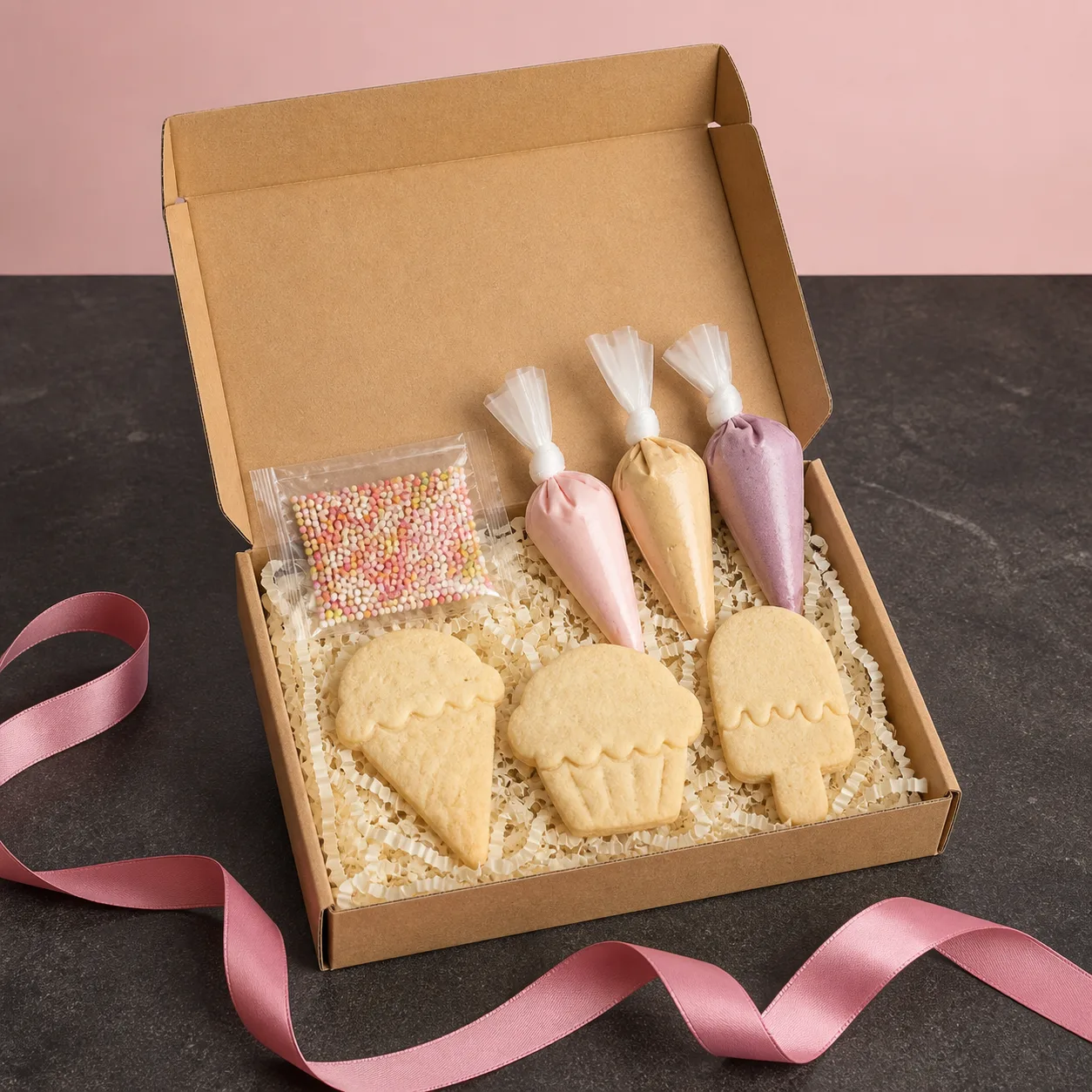 Hampers DIY cookies dalam kotak hadiah