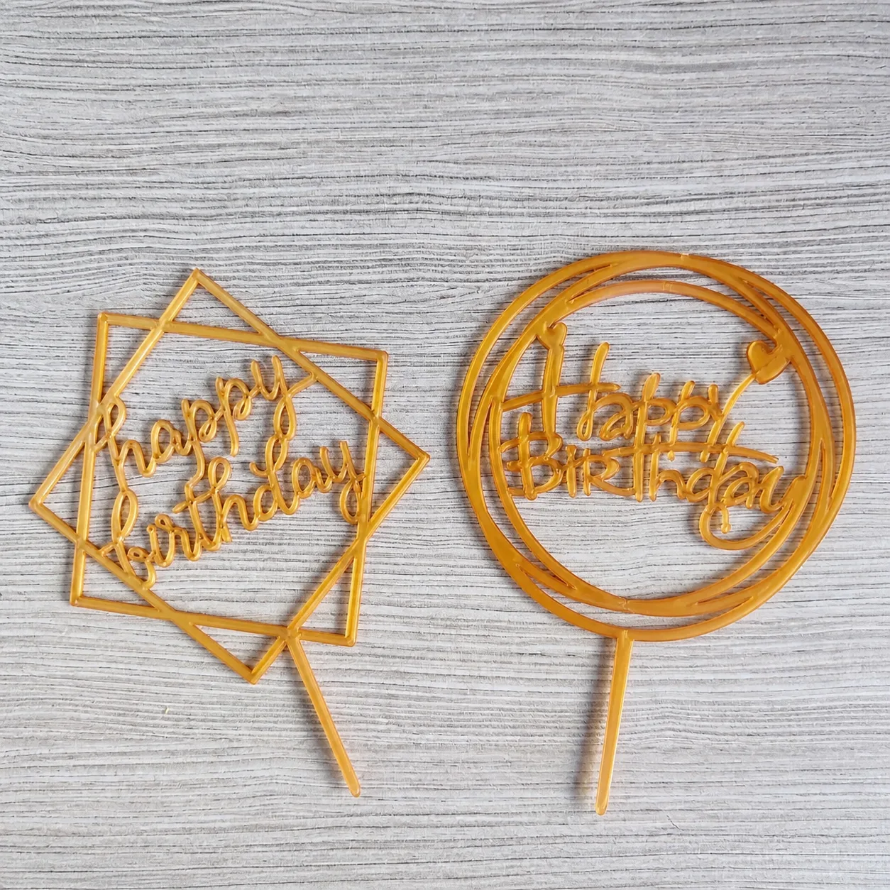 Topper Tulisan Happy Birthday untuk Cake Kue Size Medium Bahan Plastik, tampilan 1