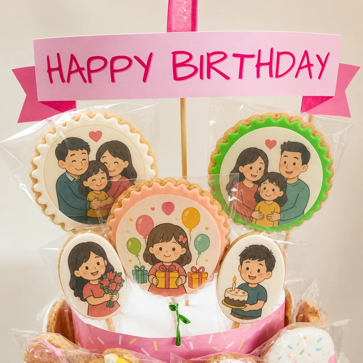 Cookies Hias Karakter Edible Print Foto Logo, tampilan 4
