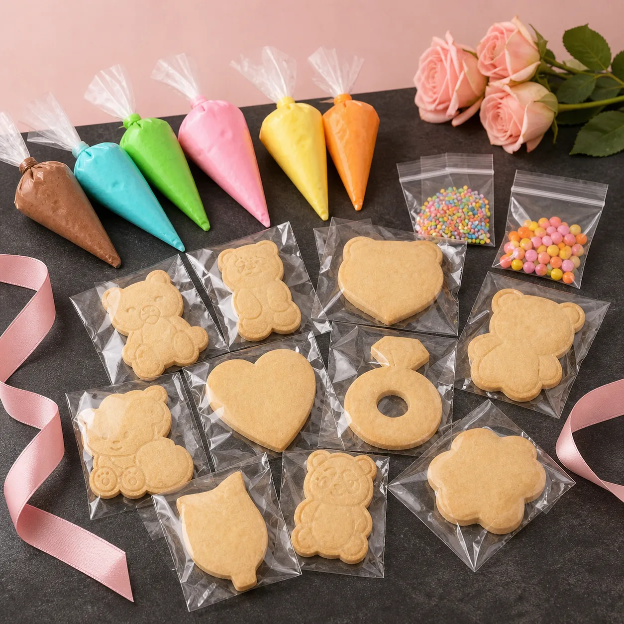 Kit DIY cookies Valentine bernuansa merah muda