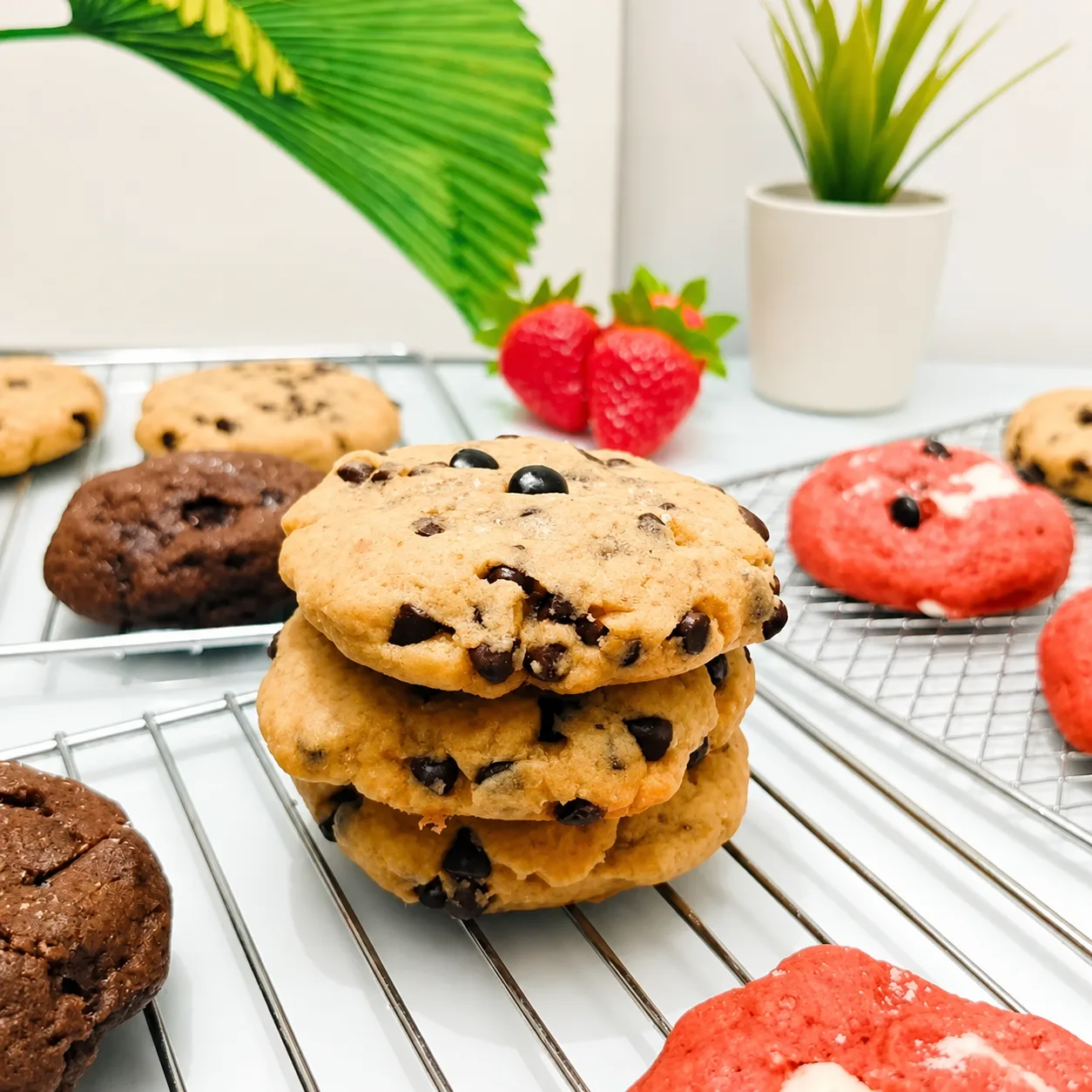 Mini Soft Chewy Cookies Low Sugar Homemade Hampers Gift Set, tampilan 4