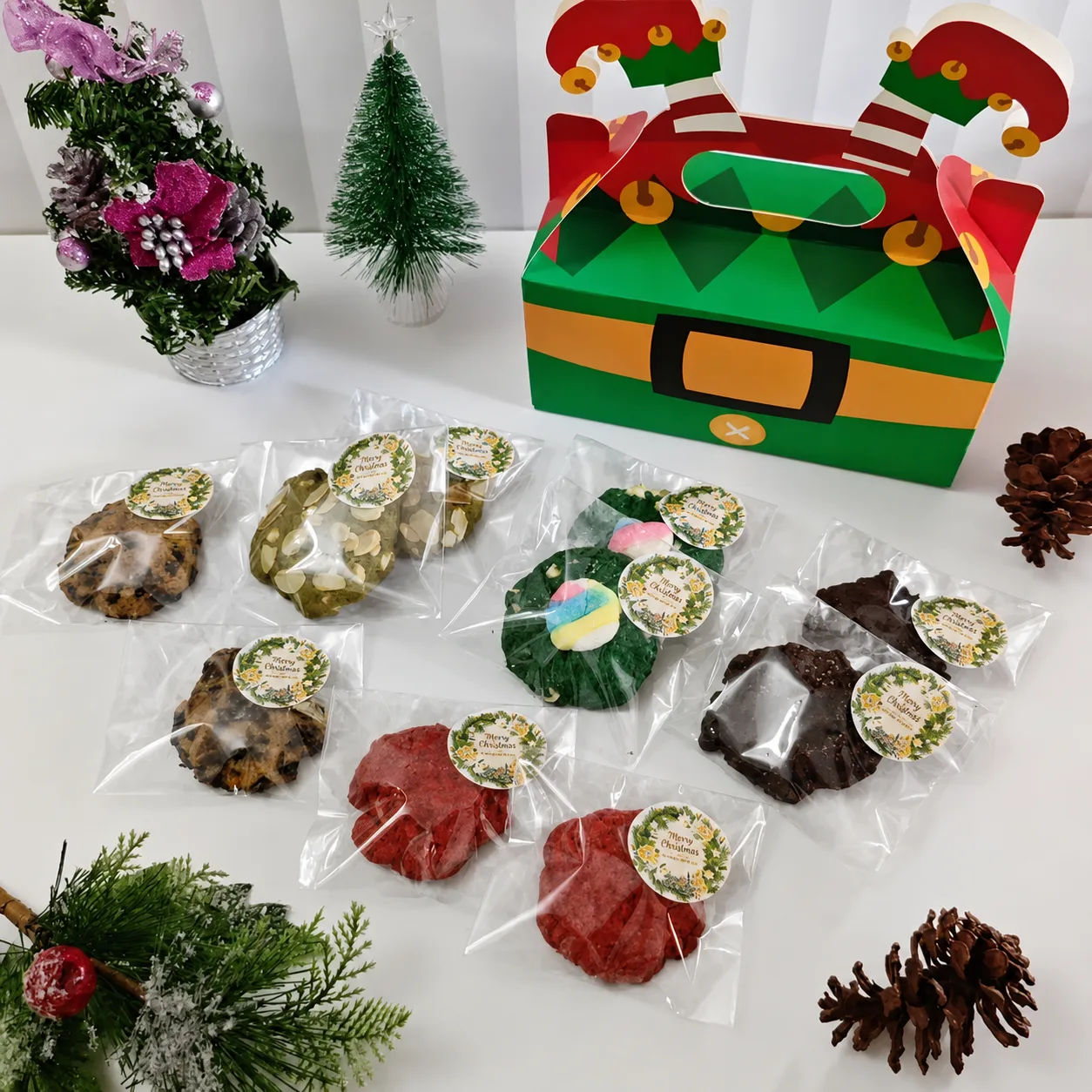 Mini Soft Chewy Cookies Low Sugar Homemade Hampers Gift Set, tampilan 7