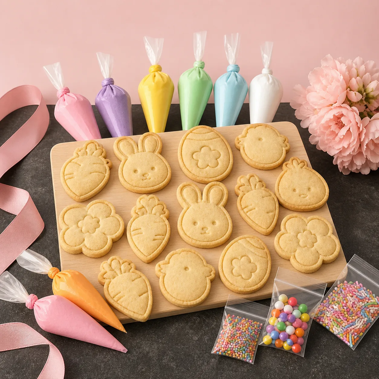 Kit DIY cookies Paskah dengan bentuk tematik